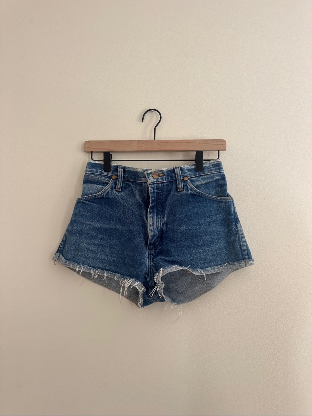 Wrangler Vintage Hem Denim Shorts - Blue